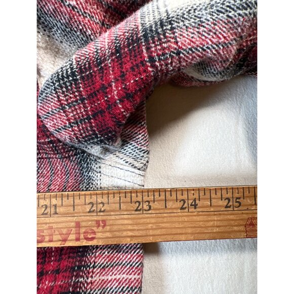VTG Field and Stream Mens Red Size LT Large TALL Shirt Flannel Plaid Distressed - Picture 12 of 16